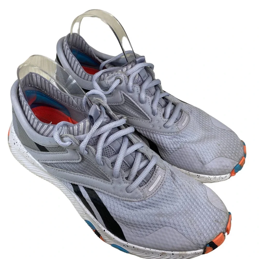 Women's SZ 9.5 Reebok HIIT TR Training Shoes crossFit gray purple black lace - Picture 1 of 6